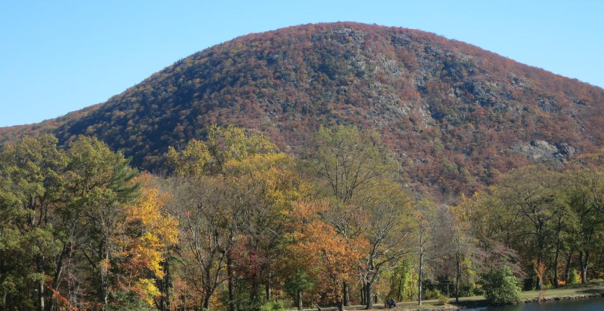 View of Anthony's Nose from Hessian Lake at Bear Mountain - Photo by Daniel Chazin